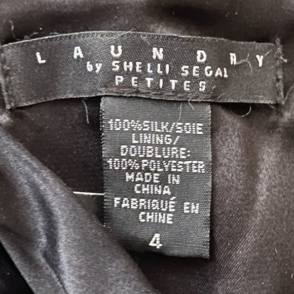 Laundry Black Silk Strapless Cocktail Dress Size 4 Petite NWT - Picture 3 of 7